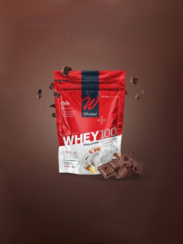 Proteína concentrada de suero de leche Whey 100 de wheyland sabor chocolate