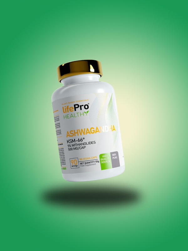 Ashwagandha 500mg ksm66 90 Vcaps de Life Pro | Sueño, estrés y ansiedad